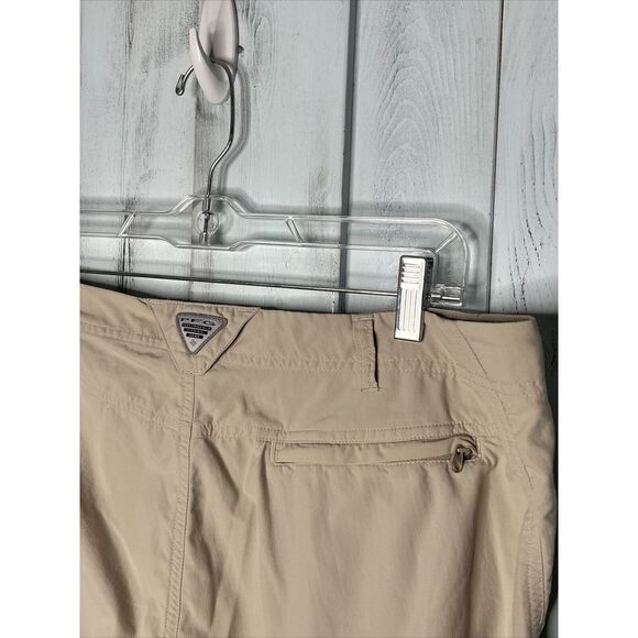 WOMENS COLUMBIA PFG BEIGE STRAIGHT LEG ARUBA ROLL UP‎ NYLON CONVERTIBLE PANTS 12 - Picture 10 of 16